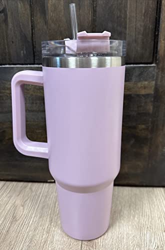 Aesthetic Adventure Quencher 40oz Stainless Steel insulated Tumbler with Handle and Straw - Lavender