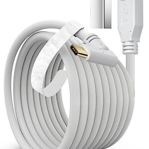 AICaes VR Cable 16 FT for Oculus Quest 3/2/1/Pico 4 Accessories/Rift S/PC/Steam VR,VR Headset Cable Link Cable 2 in 1 USB 3.0 Type C to C High Speed Data Transfer Charging Cord for Gaming PC_2