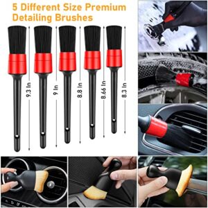 Jaronx 46PCS Car Detailing Kit, Car Detailing Brushes Car Drill Polishing Kit, 3-4 Inches Wool Sponge Drill Buffing Pads,5-6 Inches Woolen Microfiber Polishing Bonnet, Car Drill Buffer Wax Attachment