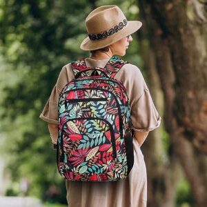 Paude Backpack Leaf Printing,Casual Backpack Bookbag Laptop Backpack with USB for College School Students Work Office Business