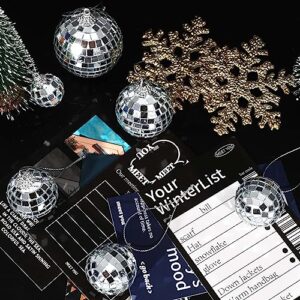 32Pcs Mirror Disco Ball Decorations,Mini Mirror Disco Ball 70s Disco Party Hanging Ornaments,Reflective Disco Ball for Holiday Party Decor with Rope(2.4 Inch, 2 Inch, 1.6 Inch, 1.2 Inch)