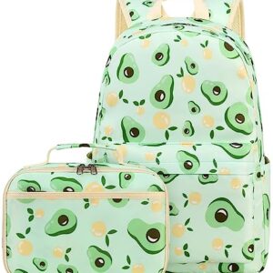 CAMTOP Backpack for Girls Kids School Backpack with Lunch Box Preschool Kindergarten BookBag Set(Avocado)