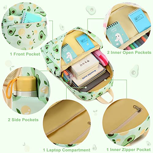 CAMTOP Backpack for Girls Kids School Backpack with Lunch Box Preschool Kindergarten BookBag Set(Avocado)