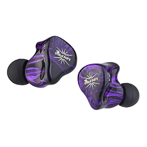 Linsoul Kiwi Ears Quartet 2DD+2BA Hybrid In-Ear Monitor, HiFi Earphones with Hand-crafted Resin Shell, Detachable OFC Silver-plated IEM Cable for Audiophile Musician DJ Studio Gaming (Purple, Quartet)