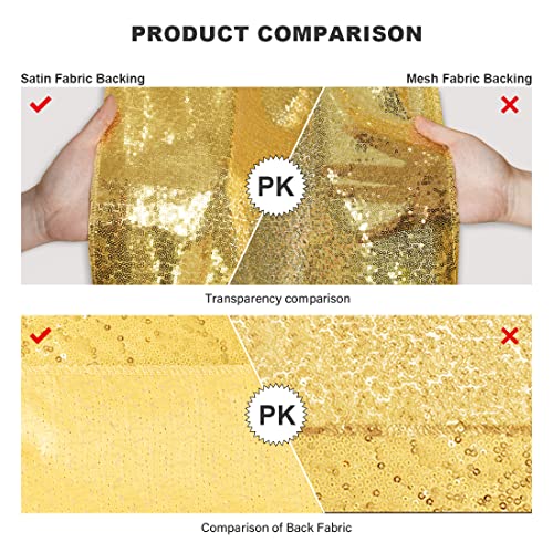 Dominiburl Sequin Backdrop Backdrop Non See Through Gold Backdrop for Party Wedding Birthday Party Decorations (4x8 Inch, Gold)