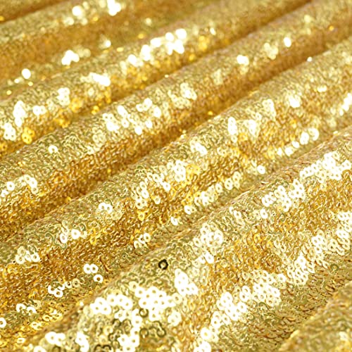 Dominiburl Sequin Backdrop Backdrop Non See Through Gold Backdrop for Party Wedding Birthday Party Decorations (4x8 Inch, Gold)