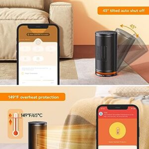 GoveeLife Smart Space Heater, Electric Space Heater with Thermostat, Wi-Fi & Bluetooth App Control, Works with Alexa & Google Assistant, 1500W Ceramic Heater for Bedroom, Indoors, Office, Living Room