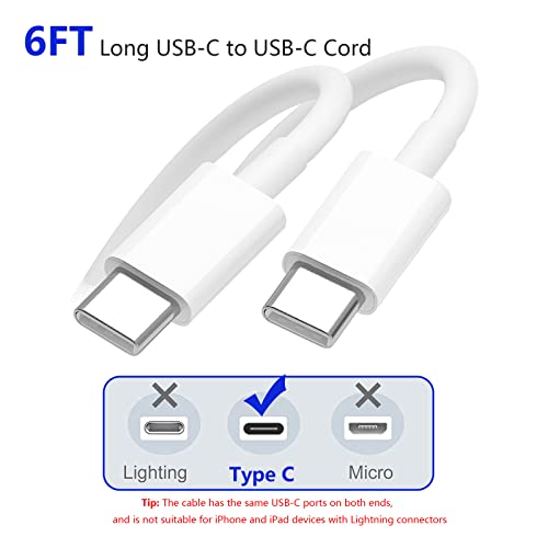 Apple Certified 30W iPhone 15 Charger Super Fast Charging for iPhone 15/15 Plus/15 Pro/15 Pro Max,iPad Pro 12.9-inch 6th/5th/4th/3th,iPad Pro 11-inch,iPad Air 5/4th,iPad Mini 6th,6FT USB C to C Cables