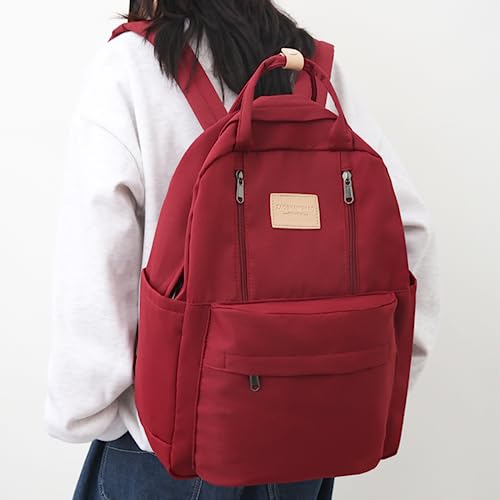 KEKEMI Simple Modern Backpack Women Waterproof Laptop Bags Lightweight Travel Rucksack Bags Aesthetic Canvas Daypacks