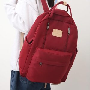 KEKEMI Simple Modern Backpack Women Waterproof Laptop Bags Lightweight Travel Rucksack Bags Aesthetic Canvas Daypacks