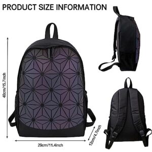 JMSBMQSE Backpacks Holographic Reflective Bag Bags Irredescent Rucksack Rainbow Fashion dazzle color geometric backpack. Creative personality backpack. Street fashion sports backpack.