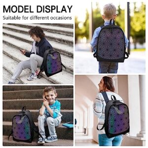 JMSBMQSE Backpacks Holographic Reflective Bag Bags Irredescent Rucksack Rainbow Fashion dazzle color geometric backpack. Creative personality backpack. Street fashion sports backpack.