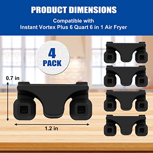 Air Fryer Rubber Bumpers, 4 Pieces Air Fryer Replacement Parts for Instant Pot Gourmia Cosori and other Air Fryers, Air Fryer Accessories Silicone Protective Feet Tips Tabs to Prevent Basket Damage