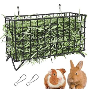 tierecare hay feeder - heavy duty for rabbit guinea pig chinchilla hay holder hay rack reduces mess and waste bunny accessories two ways to use