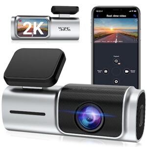 front dash camera for cars, 2k 2560p dash cam 1.47'' ips screen car camera built-in wifi, mini car dashboard with night vision g-sensor voice guidance 24h parking mode loop recording support 128gb max