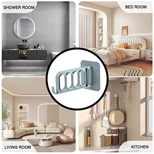 Foldable Hanger No Hole Punching, Small Folding Clothes Hanger Storage Utility Coat Hooks Rack Organizer for Walls, 4 Holes Wall Mounted Clothes Drying Rack Hanger for Hanging Clothes (Beige 6PCS)