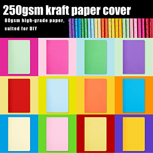 Koogel 24 Pack Mini Blank Notebooks, 12 Colors Small Pocket Notepads 3.5 x 5.5 Inch Memo Notepad Bulk 48 Pages of each Journals for Traveler Kids Students School Office Supplies