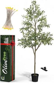 artificial olive tree 6ft for home decor indoor bonus 20 ft string light .olive trees artificial indoor tree-faux olive tree 6ft,fake olive tree faux trees indoor tree,faux tree,olive tree artificial.