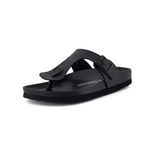 cushionaire women's louie soft footbed sandal with +comfort, black 7
