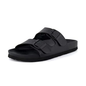 cushionaire women's lindy soft footbed sandal with +comfort, black 8.5