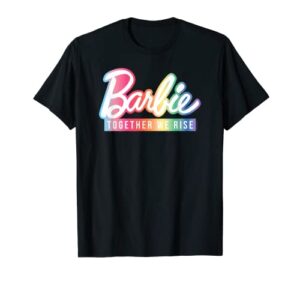 barbie - together we rise rainbow t-shirt