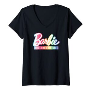Barbie - Together We Rise Rainbow V-Neck T-Shirt