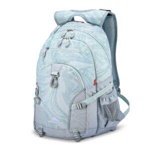 high sierra loop-backpack, travel, or work bookbag with tablet-sleeve, marble, one size