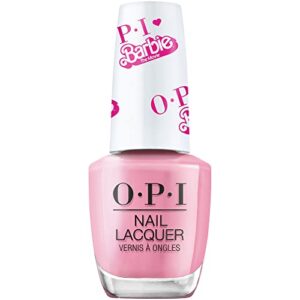 OPI Nail Lacquer, Opaque Crème Finish Pink Nail Polish, Up to 7 Days of Wear, Chip Resistant & Fast Drying, 3 Barbie Limited Edition Collection, Feel the Magic, 0.5 fl oz