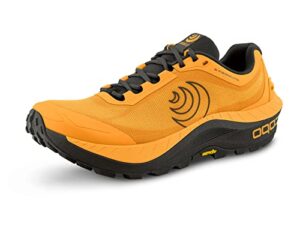 topo athletic men's mtn racer 3 comfortable lightweight 5mm drop trail running shoes, athletic shoes for trail running, mango/espresso, size 7