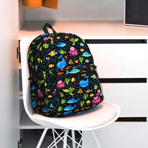 Cute Sea Turtle AnimalBackpack 3D Print Shark Dolphin Anchor Backpacks Unisex Sports Travel Bag Gifts For Women Men Adults Fans 16 Inch