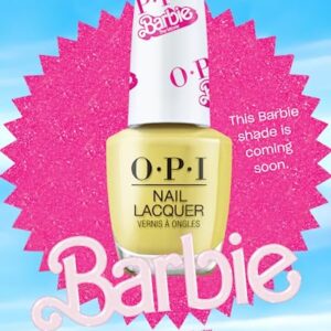 OPI Nail Lacquer, Opaque Crème Finish Yellow Nail Polish, Up to 7 Days of Wear, Chip Resistant & Fast Drying, 3 Barbie Limited Edition Collection, Hi Ken, 0.5 fl oz