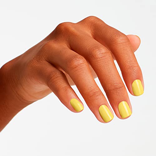 OPI Nail Lacquer, Opaque Crème Finish Yellow Nail Polish, Up to 7 Days of Wear, Chip Resistant & Fast Drying, 3 Barbie Limited Edition Collection, Hi Ken, 0.5 fl oz