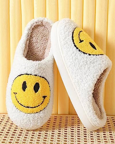 YJJY Kids Smile Face Slippers Girls Slippers for Kids Boys Soft Lightweight Cozy Indoor and Outdoor