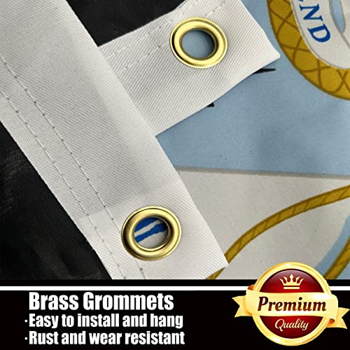 US Army Veteran Emblem Flag 3x5 Outdoor Double Sided 3 Ply-Made in USA Army Gold Crest Military Flags-Vivid Color Clear Pattern Reinforcement Sewing Durable Polyester with 2 Brass Grommets