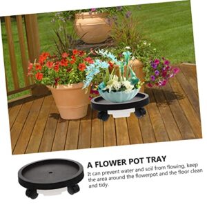 Yardwe Pot Stand with Casters Potted Plants Round Planter House Plants Heavy Duty Plant Caddy with Wheels Flowerpot Caddy Garden Planter Trolley Base Plate Trolley Tray Pot Tray Manual Pp