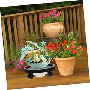 Yardwe Pot Stand with Casters Potted Plants Round Planter House Plants Heavy Duty Plant Caddy with Wheels Flowerpot Caddy Garden Planter Trolley Base Plate Trolley Tray Pot Tray Manual Pp