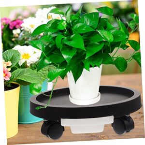 Yardwe Pot Stand with Casters Potted Plants Round Planter House Plants Heavy Duty Plant Caddy with Wheels Flowerpot Caddy Garden Planter Trolley Base Plate Trolley Tray Pot Tray Manual Pp