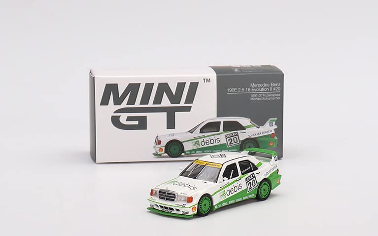 True Scale Miniatures Model Car Compatible with Mercedes-Benz 190E 2.5 16 Evolution II 1991 DTM Zakspeed #20 1/64 Diecast Model Car MGT00366