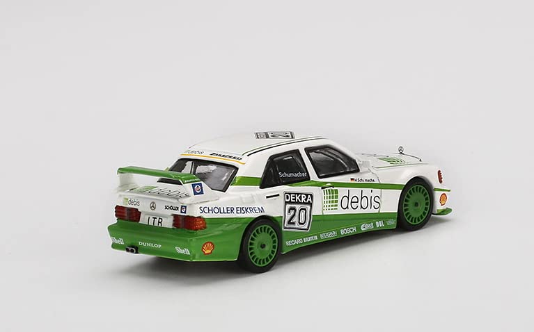 True Scale Miniatures Model Car Compatible with Mercedes-Benz 190E 2.5 16 Evolution II 1991 DTM Zakspeed #20 1/64 Diecast Model Car MGT00366