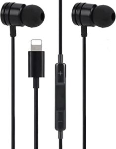 headphones for iphone with microphone, volume control and noise isolation - compatible with iphone 14/13/12/11/7/8/8plus x/xs/xr/xs max/pro/se - supports all ios systems（black）!