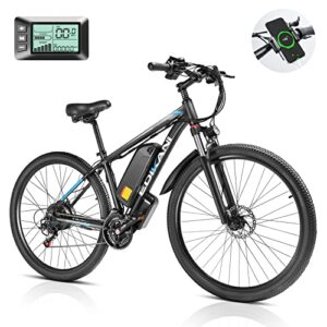 exrbyko 29” electric bike for adults with 750w brushless motor 48v 15ah 720wh battery, up to 65 miles 32mph mountain ebike with 21-speed gears, ip7 waterproof electric bicycle e bike for commuter