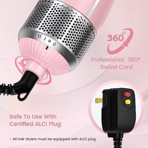 Dual Voltage Hair Dryer Brush, PRITECH Hot Air Brush 110V-120V/220V-240V Ionic 1000W Blow Dryer Brush 4 in 1 Styler, One Step Volumizer,Styling Brush for Straight and Curling Hair Salon