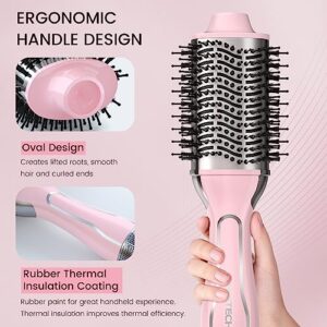 Dual Voltage Hair Dryer Brush, PRITECH Hot Air Brush 110V-120V/220V-240V Ionic 1000W Blow Dryer Brush 4 in 1 Styler, One Step Volumizer,Styling Brush for Straight and Curling Hair Salon