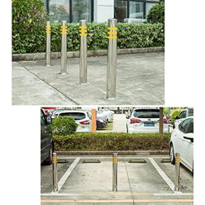 Parking Barrier Heavy Duty Parking Barrier Lockable Parking Space Lock Manual Parking Blocker,2 Pack Stainless Steel Parking Pile