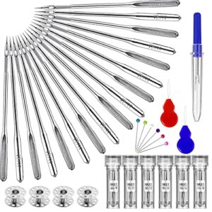 120pcs sewing machine needles set universal standard needle for singer, brother, janome, varmax, home sewing machines needles in size hax1 65/9, 75/11, 80/12, 90/14, 100/16, 110/18