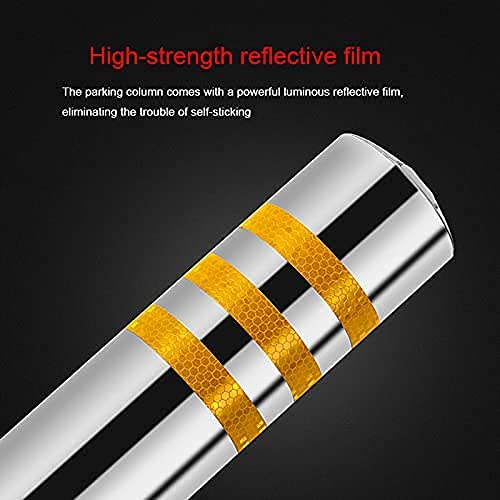 Parking Barrier Stainless Steel Security Posts for Driveways Car Parking Space Lock 2 Pack Detachable Parking Pile with Reflective Tape