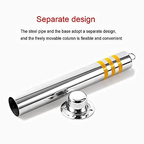 Parking Barrier Stainless Steel Security Posts for Driveways Car Parking Space Lock 2 Pack Detachable Parking Pile with Reflective Tape