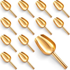 roshtia 12 pieces gold ice scoops 5 oz stainless steel mini scoop candy scoops for kitchen dispenser buffet jars, scooping coffee bean, sugar, flour, spice