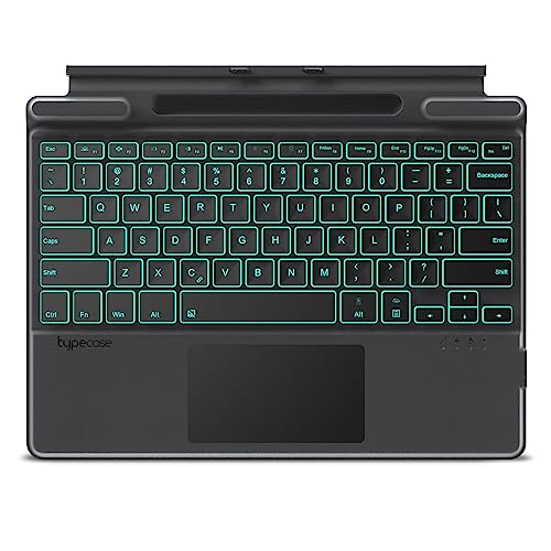 typecase Type Cover for Microsoft Surface Pro 9 Keyboard/Pro 8/Pro X 13 Inch: 11-Color Backlit - Multi-Touch Trackpad - Wireless Magnetic Detachable Keyboard - Slim Portable Keyboard with Pen Holder