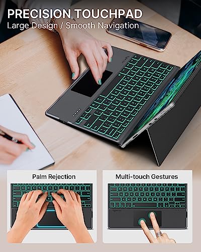 typecase Type Cover for Microsoft Surface Pro 9 Keyboard/Pro 8/Pro X 13 Inch: 11-Color Backlit - Multi-Touch Trackpad - Wireless Magnetic Detachable Keyboard - Slim Portable Keyboard with Pen Holder